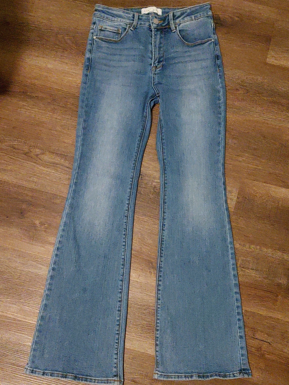 Flared Light Blue Women's Jeans - Classic Wide Leg